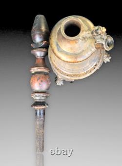 Chine/vietnam Pipe A Eau Bronze Dragon Xixème