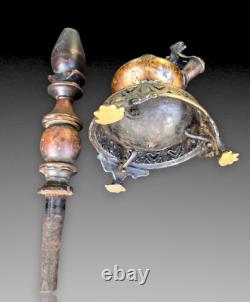 Chine/vietnam Pipe A Eau Bronze Dragon Xixème