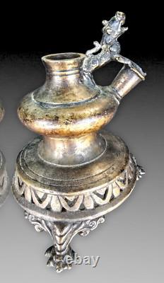 Chine/vietnam Pipe A Eau Bronze Dragon Xixème