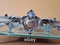 Christofle Centre de table jardinière plat en bronze argenté modèle putti ange