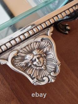 Christofle Centre de table jardinière plat en bronze argenté modèle putti ange