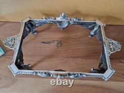 Christofle Centre de table jardinière plat en bronze argenté modèle putti ange