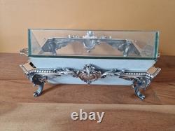 Christofle Centre de table jardinière plat en bronze argenté modèle putti ange