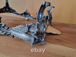 Christofle Centre de table jardinière plat en bronze argenté modèle putti ange
