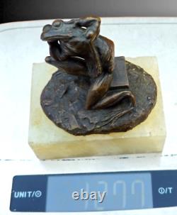 Chschgrenouille Bronze Patine Vienne Stylise 1857 Frog Onyx