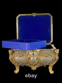 Coffret A Bijoux En Bronze Doré Et Argenté Epoque Napoléon III Style Louis XV