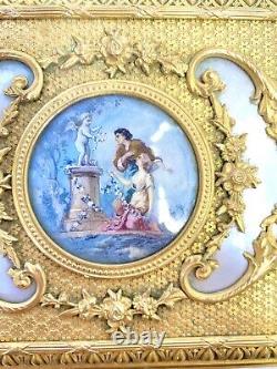 Coffret En Bronze Doré Nacre Et Dessus En Peinture, Napoleon III