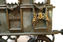 Coffret à Bijoux Bronze Laiton Cristal Wagon de Chemin de Fer Train circa 1850