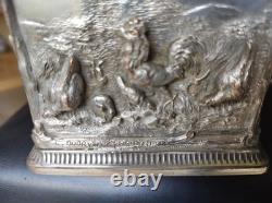 Coffret à bijoux en bronze argenté L. Oudry Napoléon III