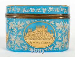 Coffret en Opaline Bleue, Emaillée Or, Monture en Bronze Doré, Napoléon III