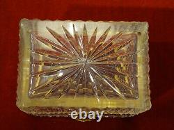 Coffret en cristal pointes de diamant monture bronze doré style Napoléon III