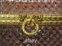 Coffret en cristal pointes de diamant monture bronze doré style Napoléon III