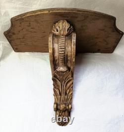Console D'Applique Ancienne /Bois Sculpté Doré /Style Napoléon III