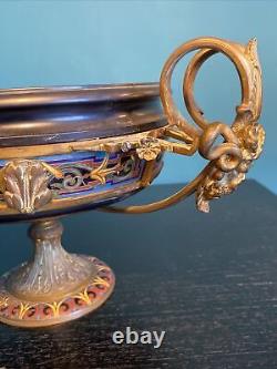 Coupe Bacchus Bronze Et Email Barbedienne