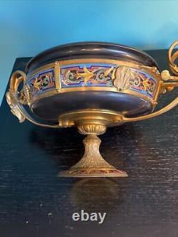Coupe Bacchus Bronze Et Email Barbedienne