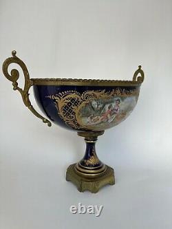 Coupe Bronze Porcelaine De Paris Sevres Rehausse Or Napoleon III Garnier C2717