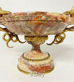 Coupe D'époque Napoléon III En Marbre À Décor De Serpents En Bronze Doré