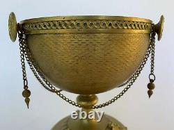Coupe En Bronze 19eme Napoleon III Pied Griffe Decor Louis XVI H3642