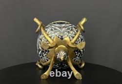 Coupe couverte en bronze à émaux cloisonnés