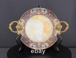 Coupe décorative en onyx et bronze à émaux cloisonnés Fin XIXe / début XXe siè