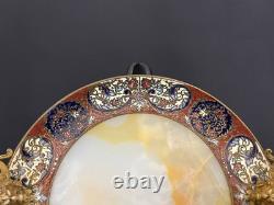 Coupe décorative en onyx et bronze à émaux cloisonnés Fin XIXe / début XXe siè