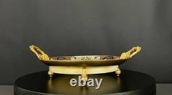 Coupe décorative en onyx et bronze à émaux cloisonnés Fin XIXe / début XXe siè