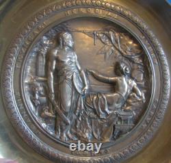 Coupe en bronze par Emile Picault Napoléon III d 34cm h 11,5cm