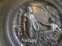 Coupe en bronze par Emile Picault Napoléon III d 34cm h 11,5cm