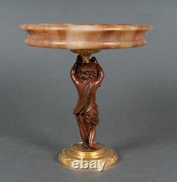 Coupe en onyx Napoléon III Amour en bronze patine chocolatée H5208