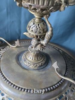 Coupe grand vide poche en bronze Napoléon III centre de table chimères