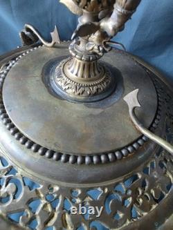 Coupe grand vide poche en bronze Napoléon III centre de table chimères