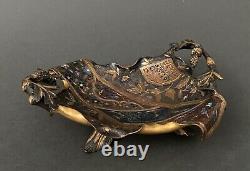 Coupe vide-poche en bronze cloisonné Napoléon III double patine H5255