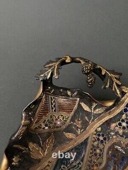 Coupe vide-poche en bronze cloisonné Napoléon III double patine H5255