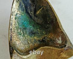Curieux ENCRIER Tête de Diable Encapuchonnée en Bronze Doré XIXème Siècle