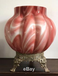 Curieux vase clichy opaline napoleon III bronze Citrouille