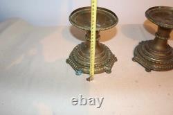 Deux bougeoirs Ancien Bronze Doré Napoléon III A Vintage Antiquité Xixème