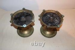 Deux bougeoirs Ancien Bronze Doré Napoléon III A Vintage Antiquité Xixème