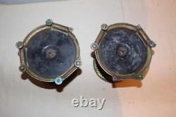 Deux bougeoirs Ancien Bronze Doré Napoléon III A Vintage Antiquité Xixème