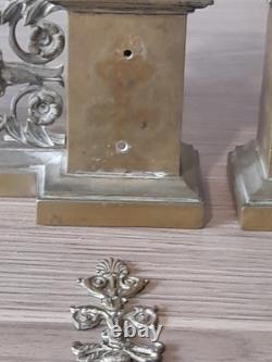 Devant de cheminée époque 19é en bronze a décor de mufles de lion