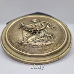 Dlg Barbedienne Médaillon / centre de coupe en bronze Naïade aux fleurs
