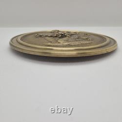 Dlg Barbedienne Médaillon / centre de coupe en bronze Naïade aux fleurs