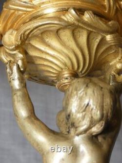Double lampe à pétrole bronze doré et ciselé Napoléon III seconde moitié du19eme