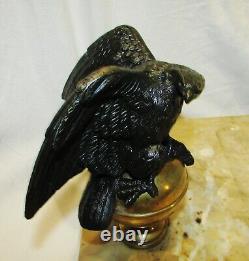 ENCRIER ANCIEN STYLE EMPIRE AIGLE EN BRONZE NAPOLEON III antique marble inkwell