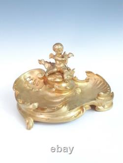 ENCRIER BRONZE LOUIS XV ep. NAPOLEON III. INKWELL. Pendule clock uhr