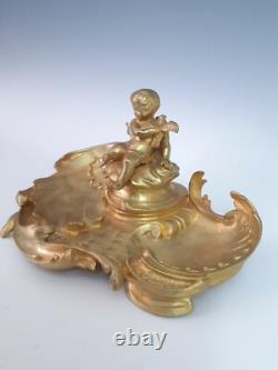 ENCRIER BRONZE LOUIS XV ep. NAPOLEON III. INKWELL. Pendule clock uhr