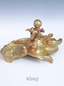 ENCRIER BRONZE LOUIS XV ep. NAPOLEON III. INKWELL. Pendule clock uhr