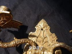 Élégante applique murale ancienne en bronze époque Napoléon III (1850/80)