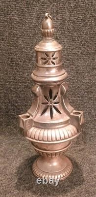 Encensoir sur piédouche Bronze argenté forme balustre à godrons XIXe