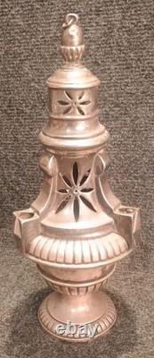 Encensoir sur piédouche Bronze argenté forme balustre à godrons XIXe