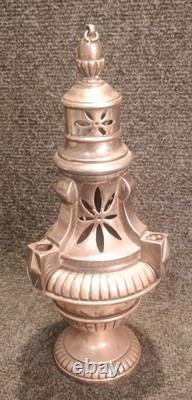 Encensoir sur piédouche Bronze argenté forme balustre à godrons XIXe